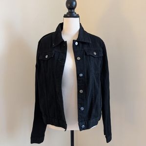 boohoo Fitted Black Denim Jacket